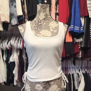 White Ribbed Tank Top
